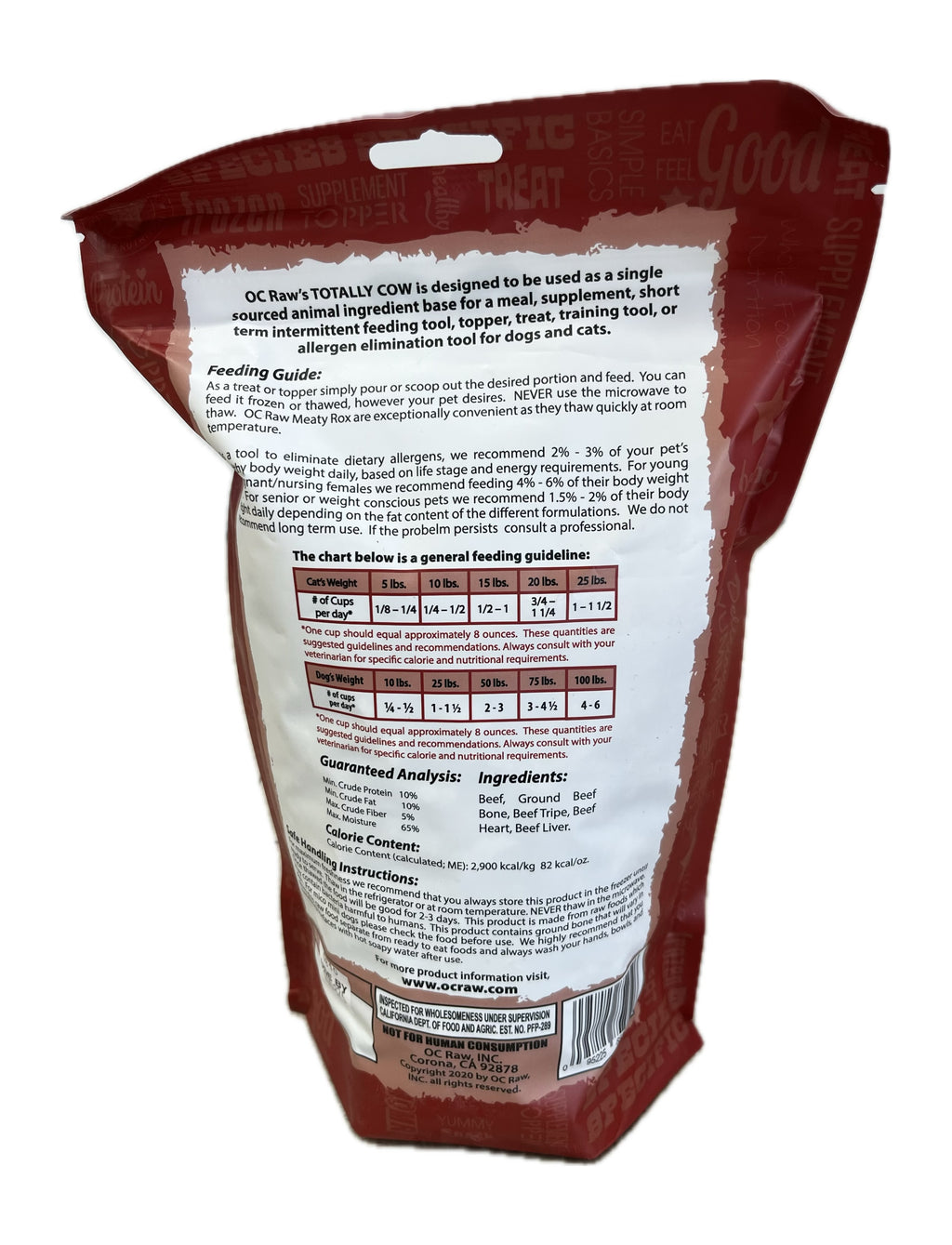 OC Raw Beef - Totally Cow 2lbs