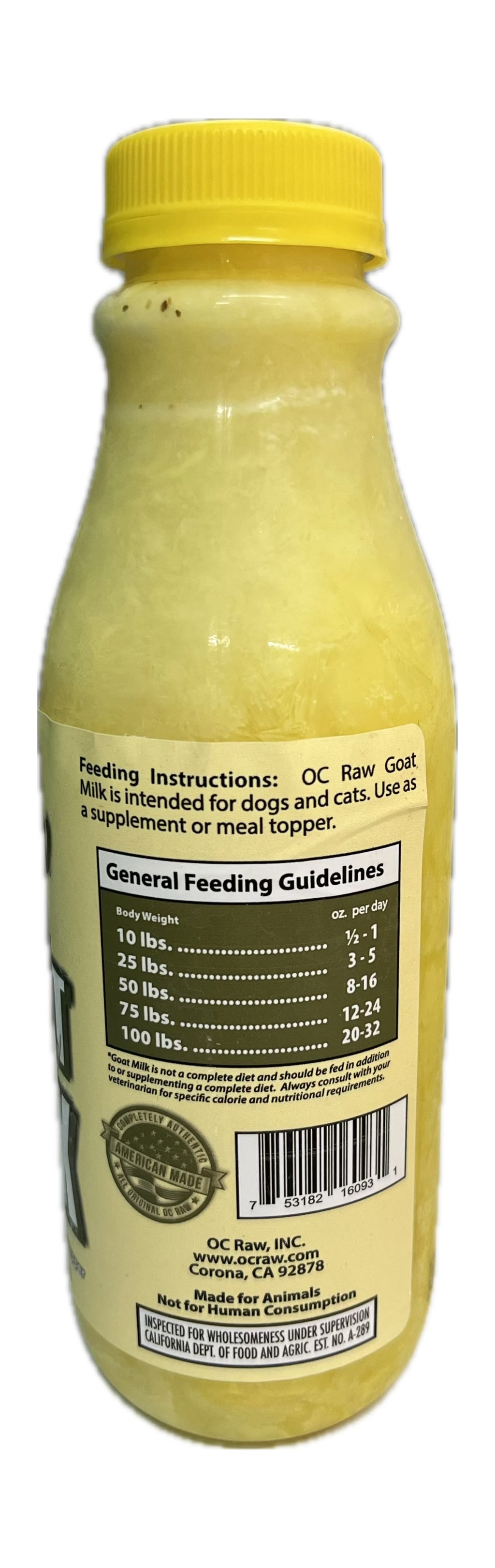 OC Raw Goat Milk - 16oz (Yellow)