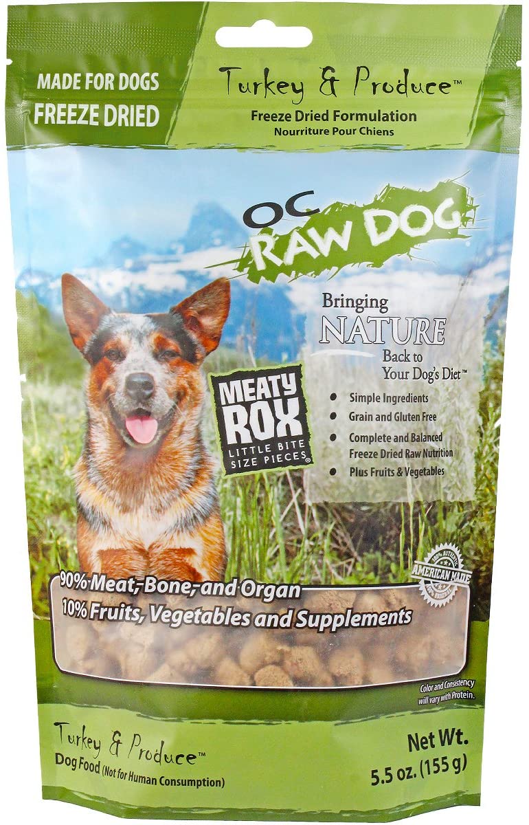 OC Raw Freeze Dried Turkey and Produce 5.5oz - Paws Choose Us