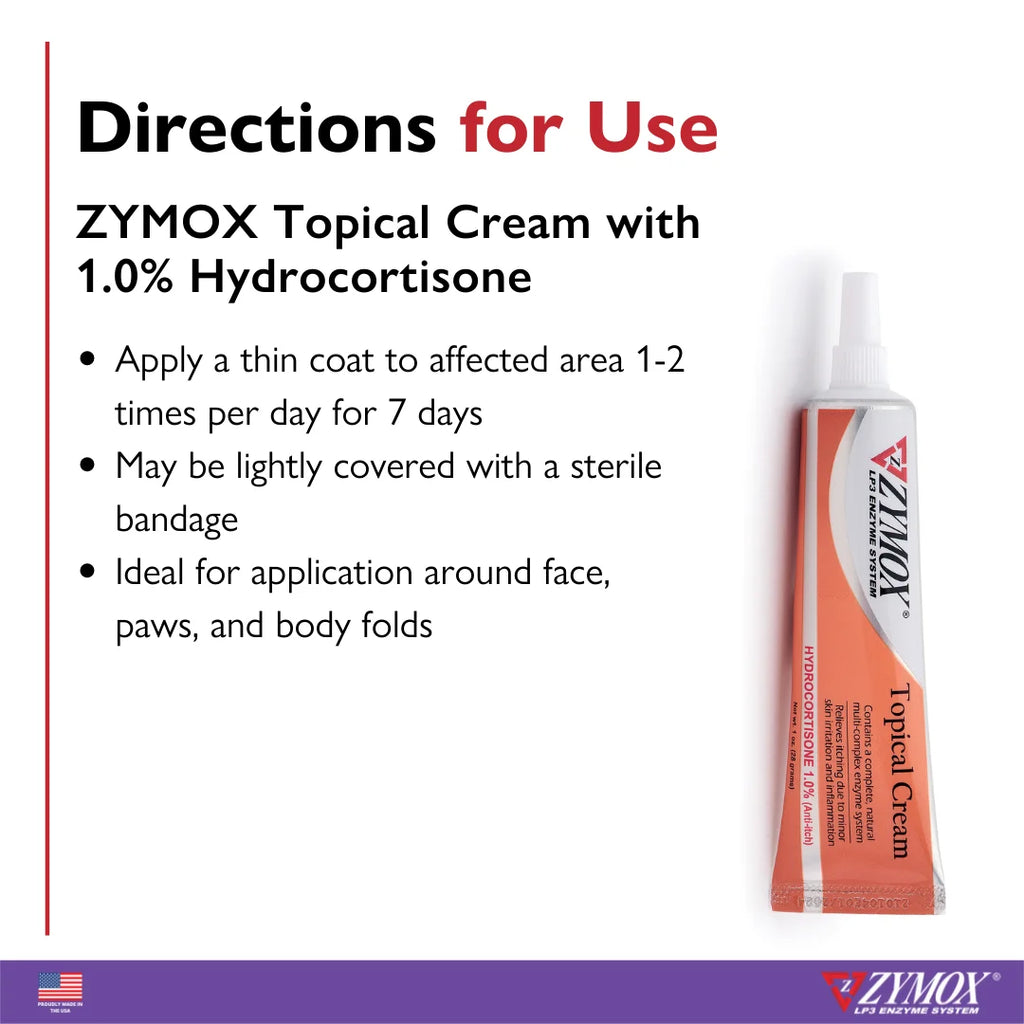 ZYMOX Topical Cream with 1% Hydrocortisone