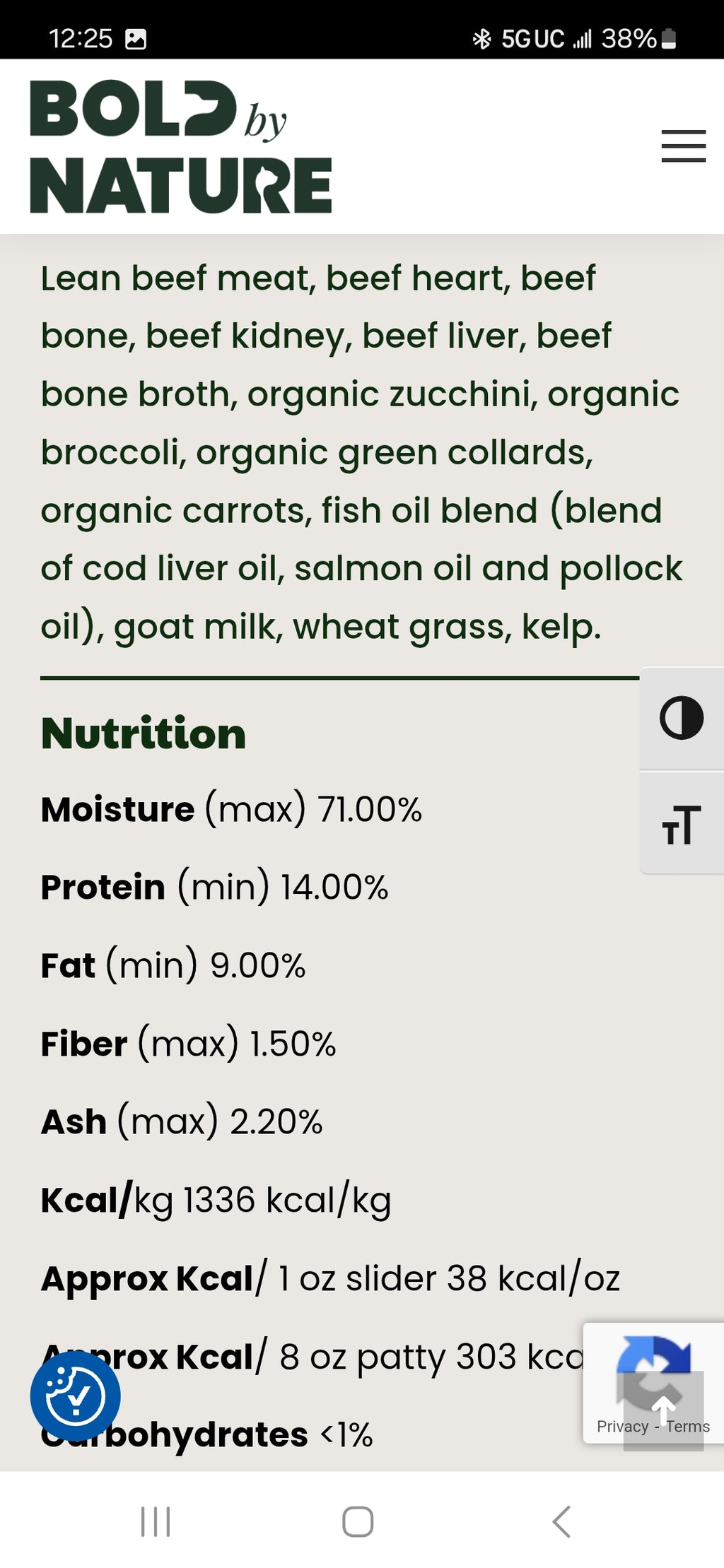 Bold By Nature Beef 6lbs (8oz, 12 patties)