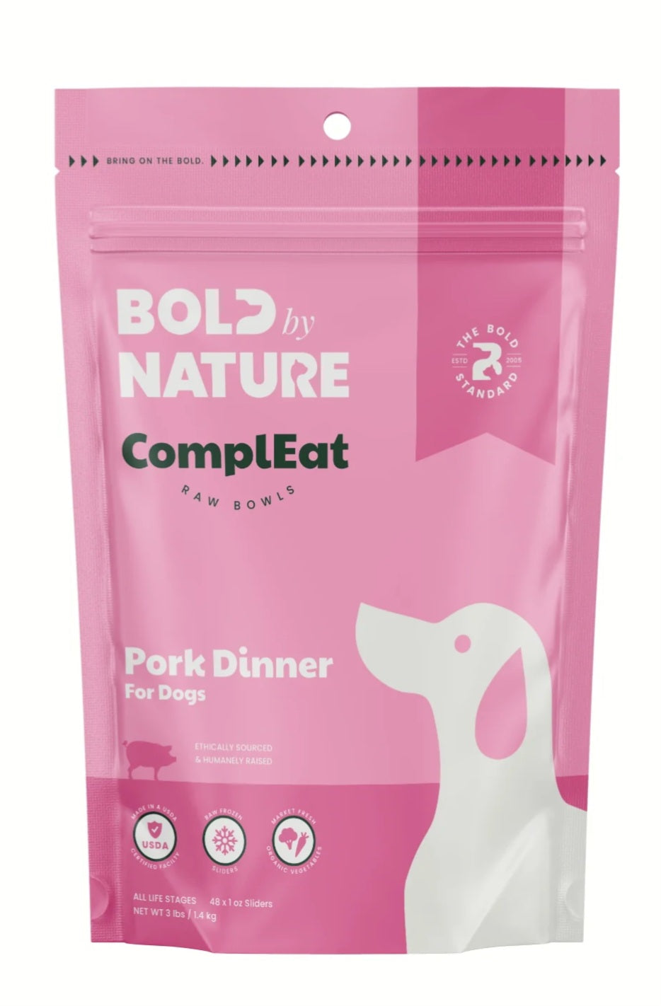 Bold By Nature Pork 3lbs (1oz, 48 patties)