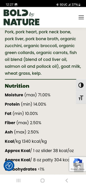 Bold By Nature Pork 3lbs (1oz, 48 patties)