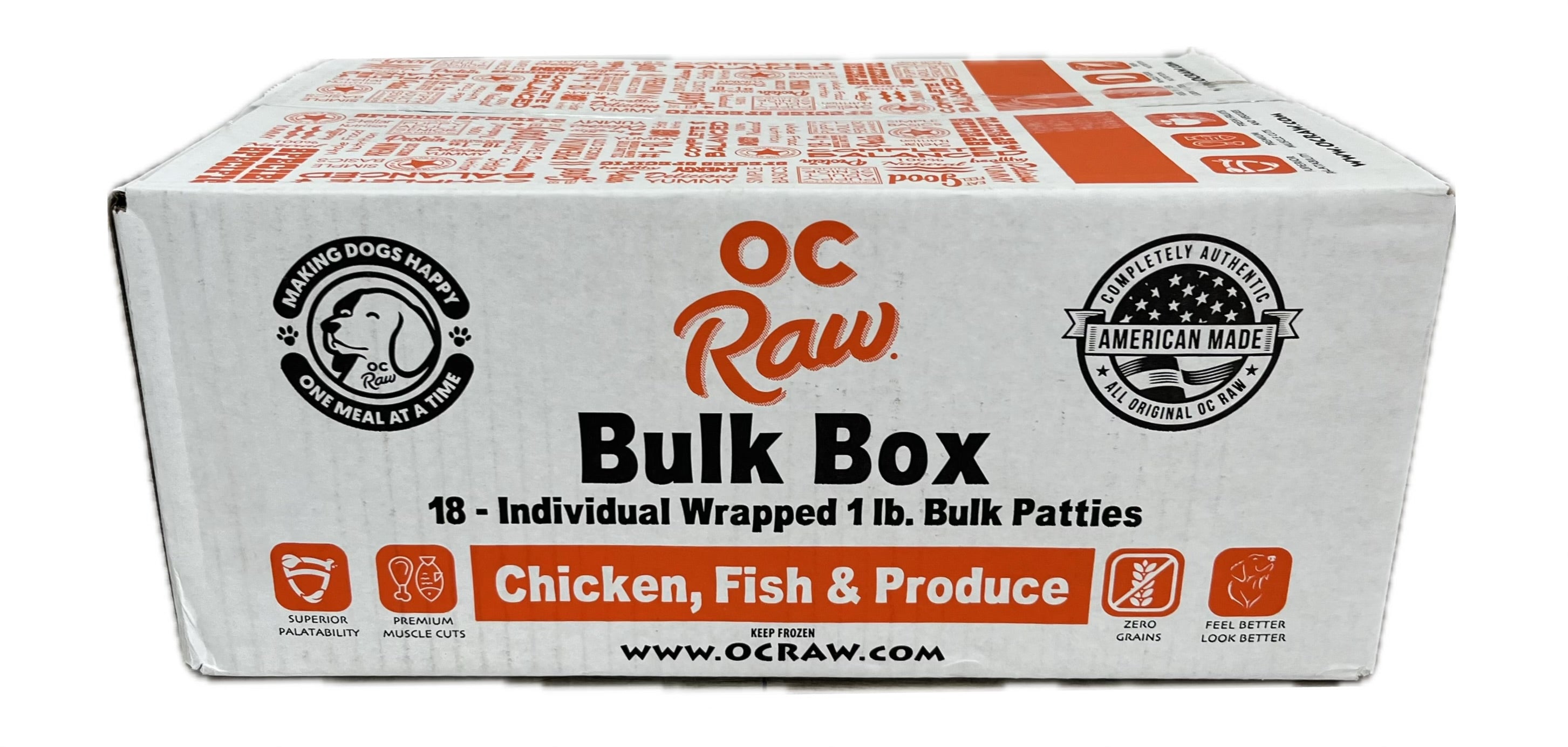 OC Raw Chicken, Fish, & Produce 18lb Box