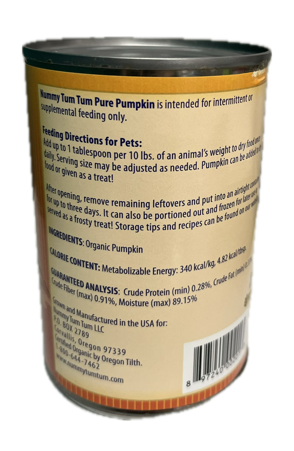 Organic Pumpkin 15oz can