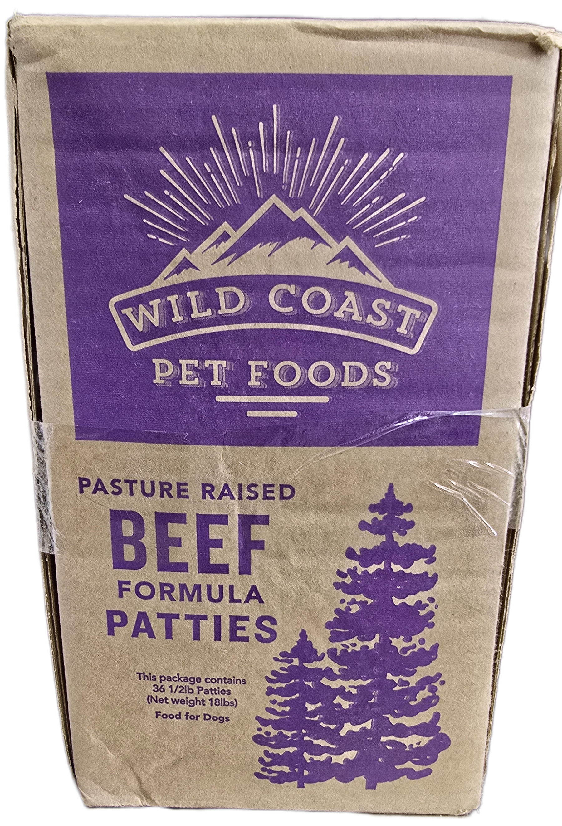 Wild Coast Pasture Raised Beef 18lb 36-8oz Patties