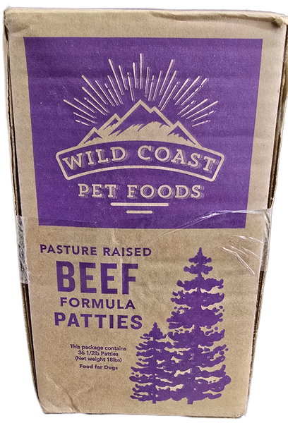Wild Coast Pasture Raised Beef 18lb 36-8oz Patties