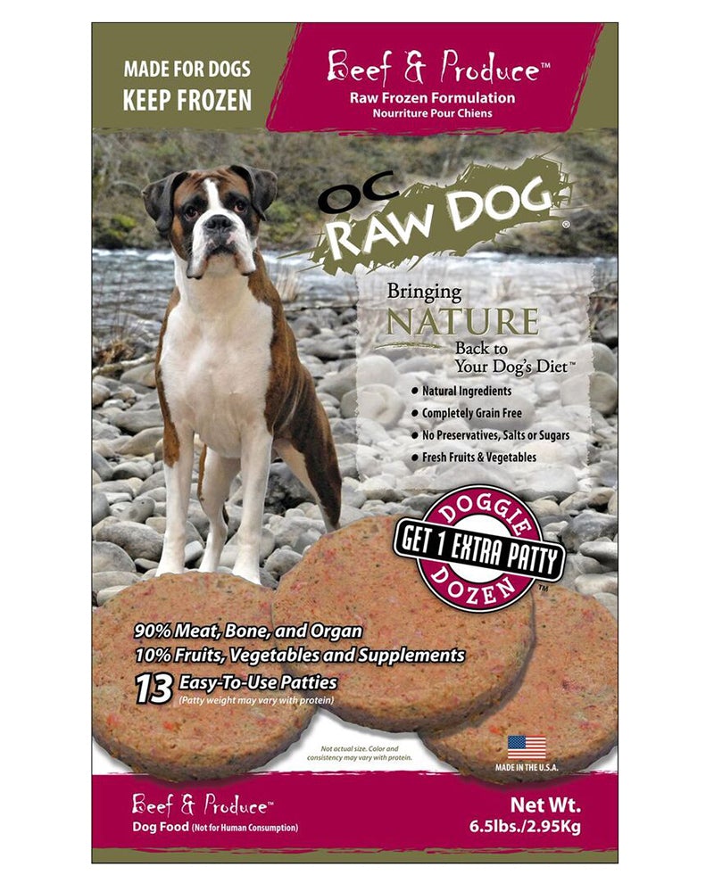Oc Raw Beef and Produce 6.5lbs - Paws Choose Us