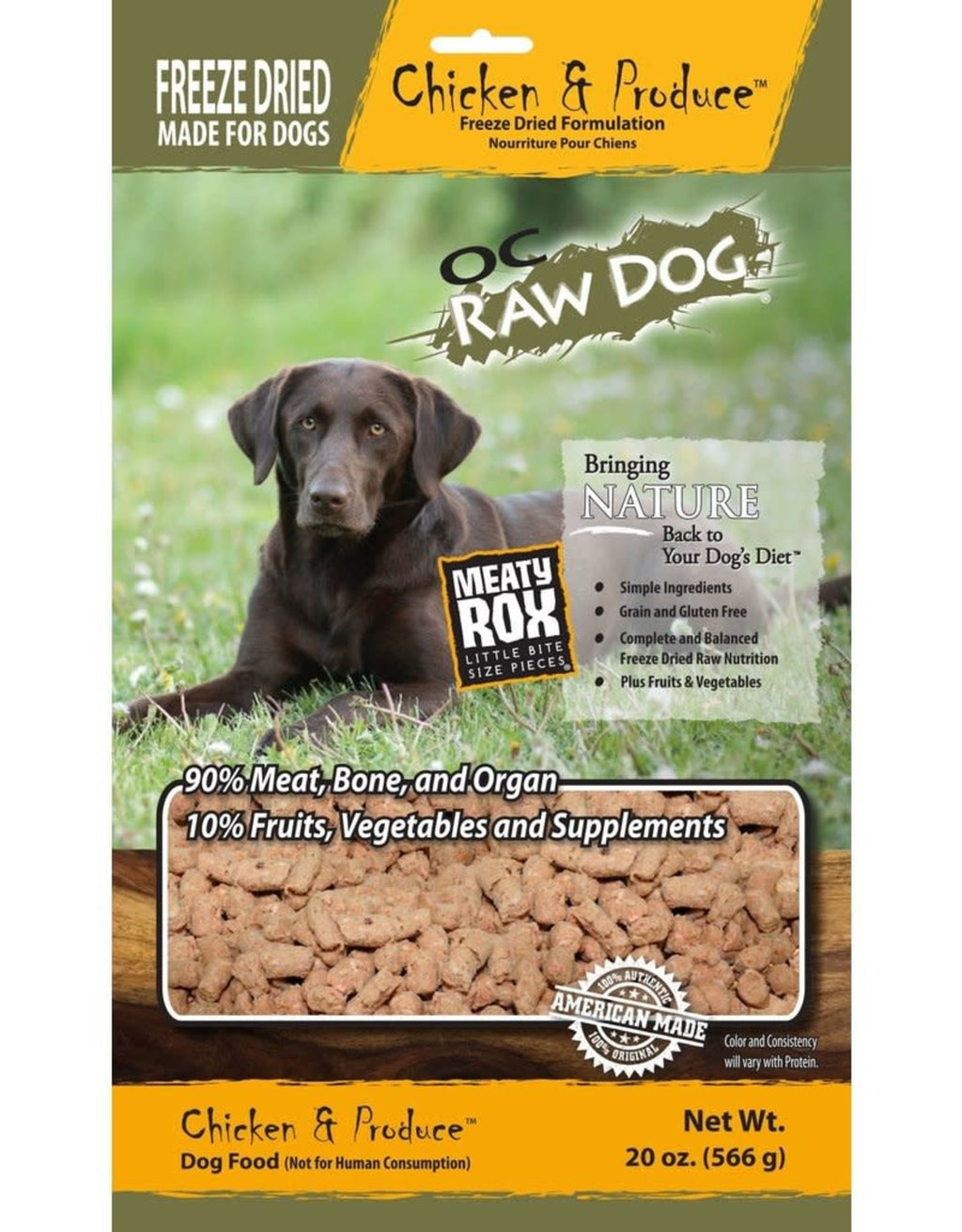 OC Raw Freeze Dried Chicken and Produce 20oz - Paws Choose Us
