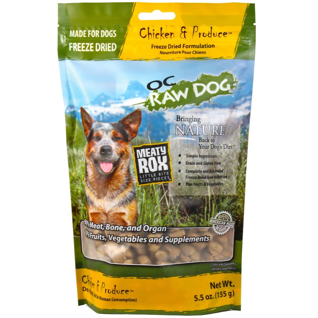 OC Raw Freeze Dried Chicken and Produce 5.5oz - Paws Choose Us