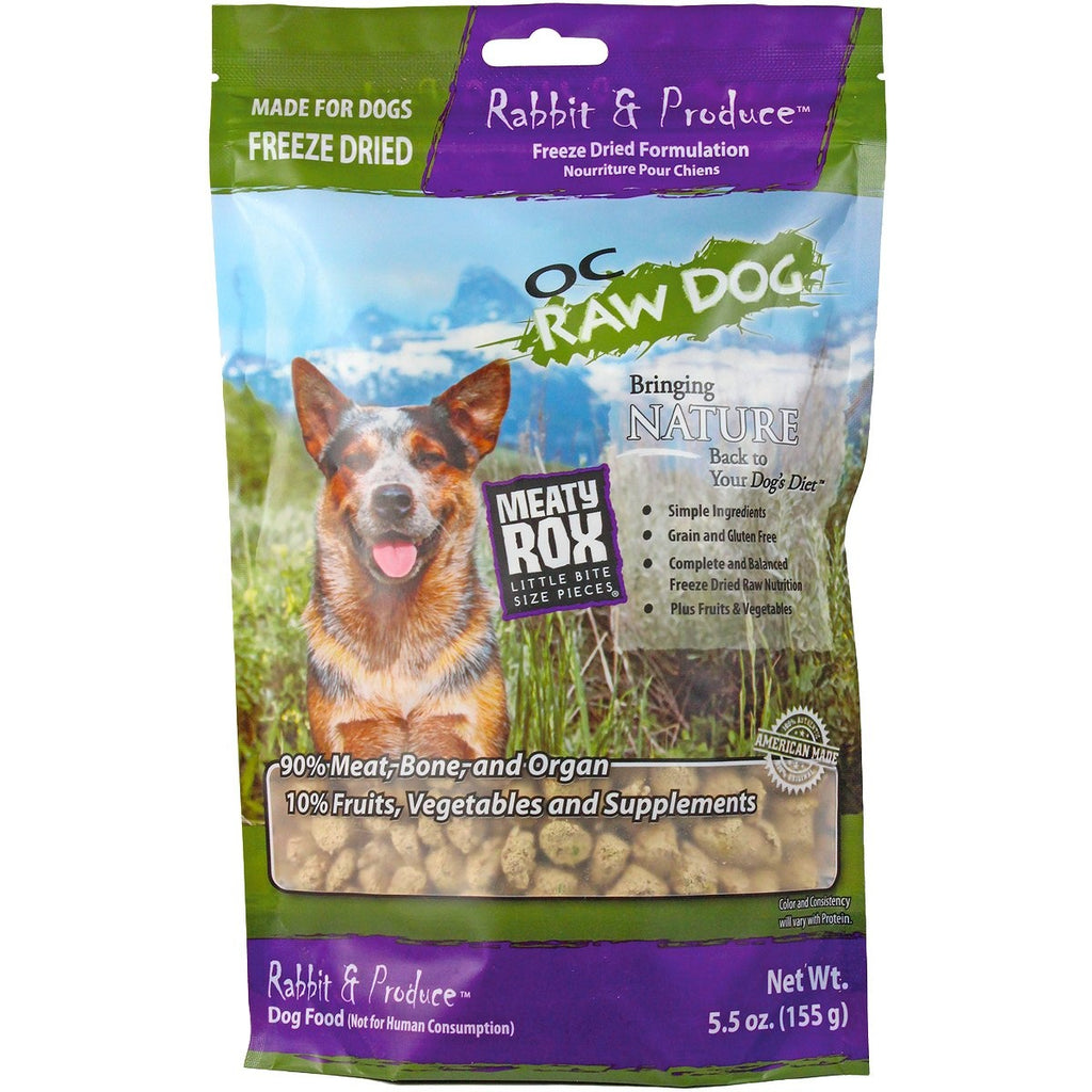 OC Raw Freeze Dried Rabbit and Produce 5.5oz - Paws Choose Us